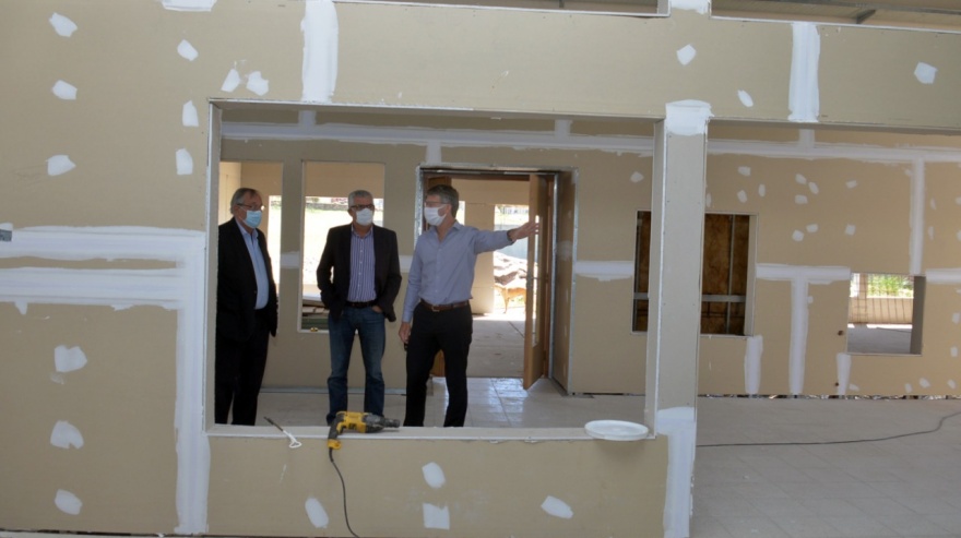 Tandil: el intendente Lunghi supervisó los avances de la obra de terminación del Jardín 927 de La Movediza