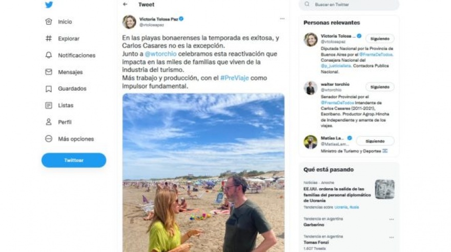 Tolosa Paz se equivocó en redes y no se la dejaron pasar