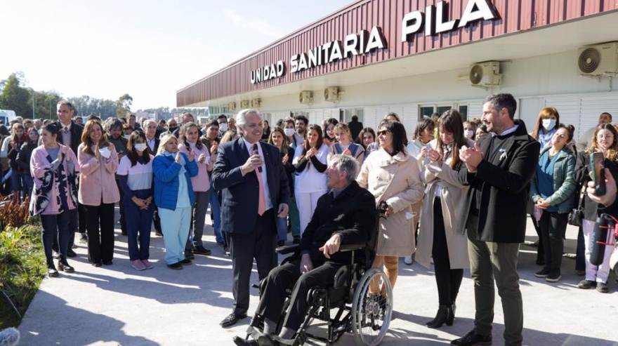El presidente Alberto Fernández visitó e inauguró obras en Pila