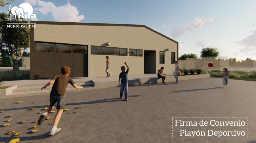 Pila: avanza la construcción del playón deportivo de usos múltiples