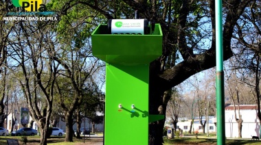 Pila: instalan dispenser solar en la plaza General San Martín