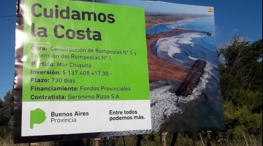 Mar Chiquita: Comenzó la construcción de un rompeolas para cuidar la costa