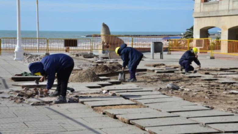 Obras en la rambla de Mar del Plata: el objetivo es completar la primera etapa antes del verano