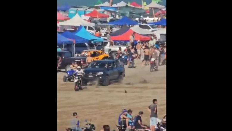 Villa Gesell: lo detienen por correr con su camioneta entre motos en la playa