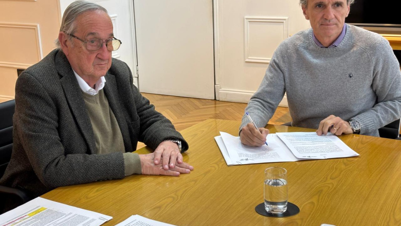 Tandil: Lunghi y Katopodis firmaron el convenio para realizar el tendido eléctrico y el alumbrado público en Sans Souci
