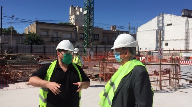 Tandil: Lunghi y el director de Globant recorrieron la obra de construcción del nuevo edificio de la empresa