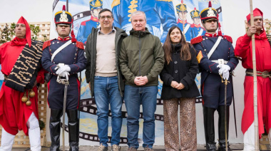 Monte: impactante mural y presencia de Granaderos para recordar al General San Martín