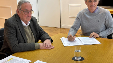 Tandil: Lunghi y Katopodis firmaron el convenio para realizar el tendido eléctrico y el alumbrado público en Sans Souci