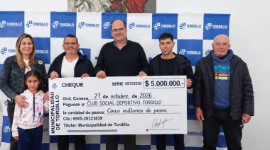 El municipio hizo entrega de un aporte económico al Club Social y Deportivo Tordillo